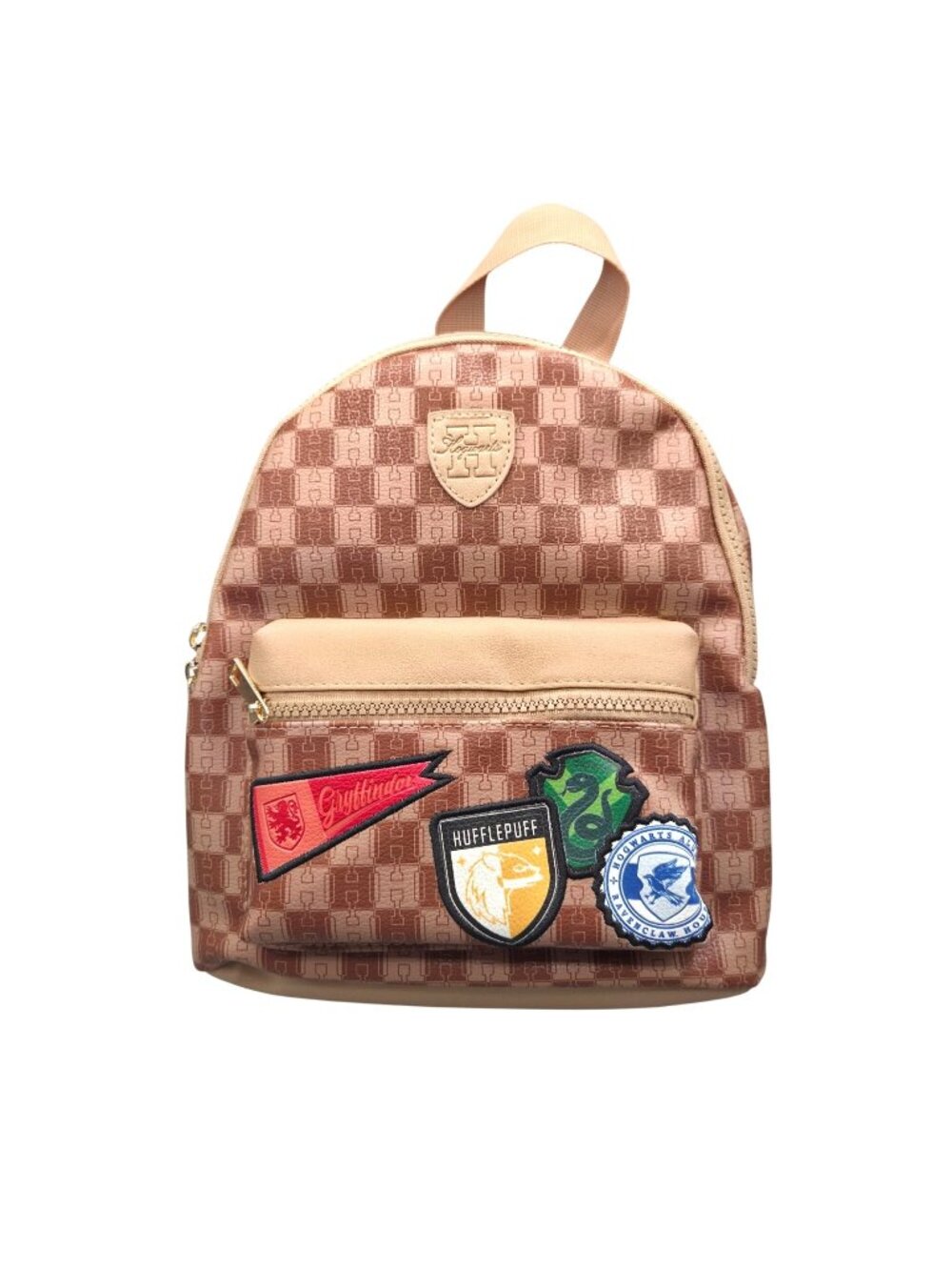 Harry Potter Hogwarts House Mini Backpack Patches Checkered Bioworld NWT